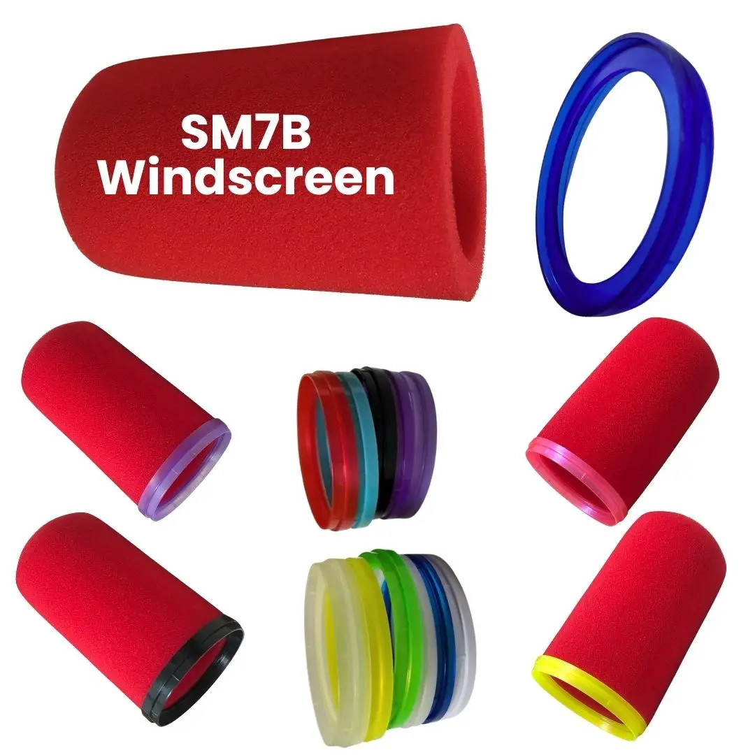 Shure Mic Mv7 - Penutup Mikrofon Busa Kedap Suara Merah