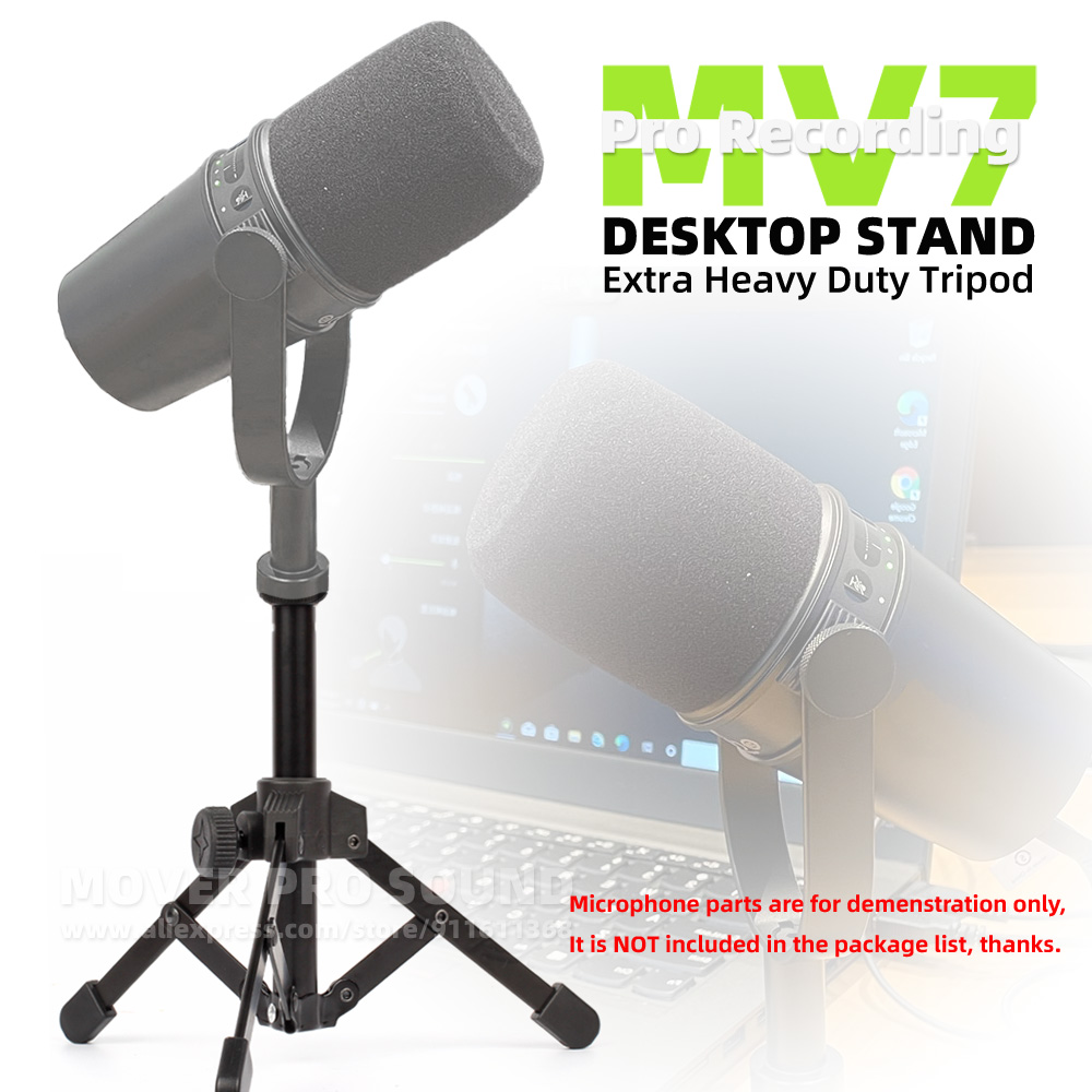 Shure Mic Mv7 - Dudukan Tripod Meja untuk Mikrofon, Kompatibel