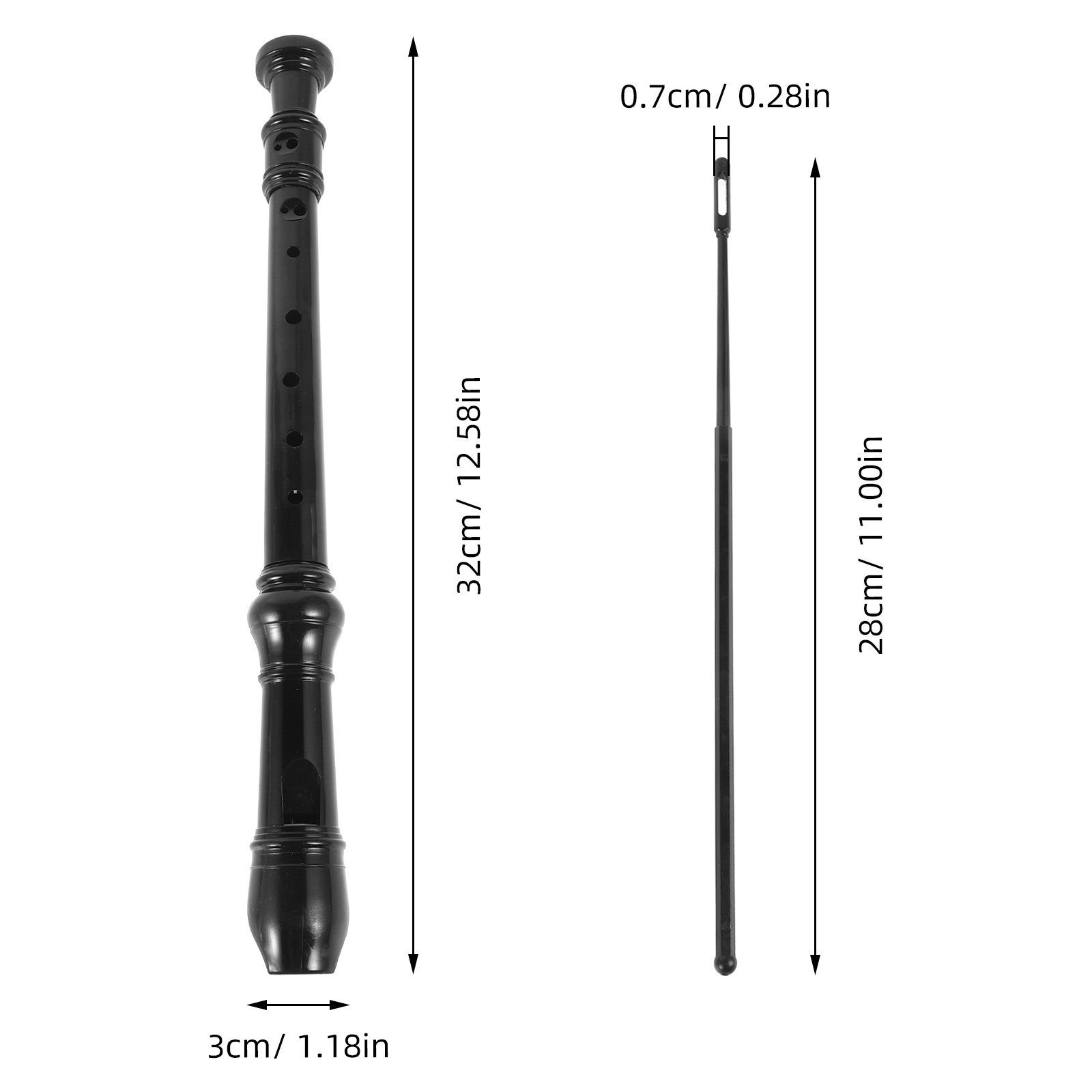 8 Lubang, Warna Hitam, Bahan A - Soprano Recorder Plastic ulasan dan harga